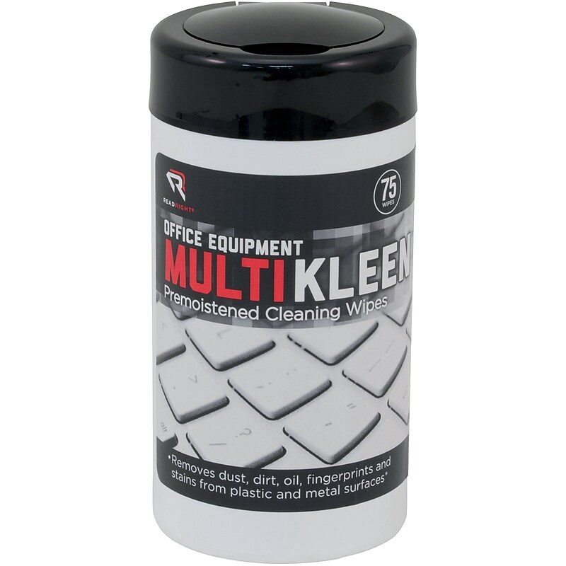 Read Right Office Equipment MultiKleen Wipe, Unscented, 3 1/4"(W) x 3 1/4"(L) image 1