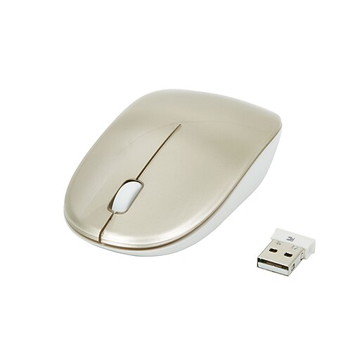 Staples Wireless Optical Mouse, Gold Staples