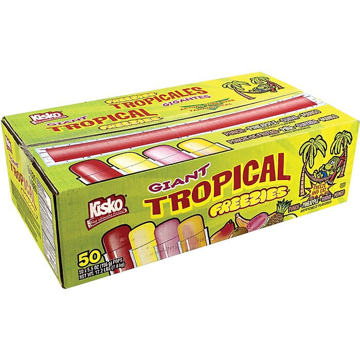 Kisko Giant Tropical Freezies, 5.5 oz, 50/Box (209-00478) | Staples