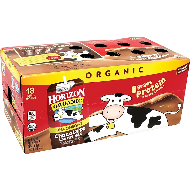 Horizon Organic Chocolate 1% Milk, 8 oz., 18/Pack (220-00536) image 1