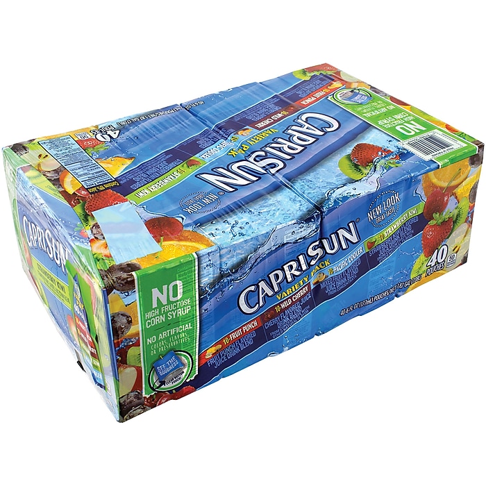Capri Sun Variety Juice Pack, 40 Pouches/Box (00444) Staples