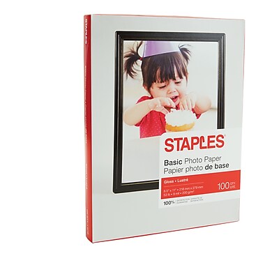 staples paper glossy laser basic