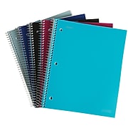 Staples Accel 3-Subject Notebook, 8.5" x 11", College Ruled, 150 Sheets, Assorted Colors (12888AM-CC)