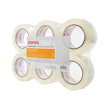 4 X Staples Lightweight Moving & Storage Tape-6 rolls Tan 1.88"x 54.6 Yard ea 
