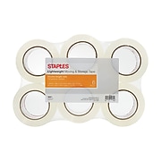 Staples® 1.88" x 109 yds Lightweight Moving and Storage Packing Tape, Clear, 6 Rolls/Pack (ST-A22L-6LW)
