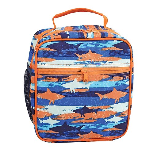 Staples Kids Lunch Bag, Sharks Pattern, 8.26"W x 9.45"H x 4.33"D (52434