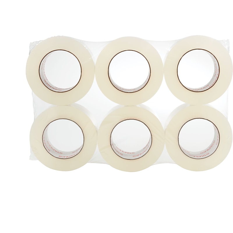 Staples Ultra Heavy Duty Shipping Tape with Hot Melt Adhesive, 1.88" x 110 Yds, Clear, 6/Rolls (10871) image 1