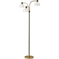 Adesso® Presley 69"H Shiny Gold 3-Arm Adjustable Floor Lamp with Frosted Bell Shade (3566-04)
