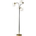 Adesso® Presley 69"H Shiny Gold 3-Arm Adjustable Floor Lamp with Frosted Bell Shade (3566-04)