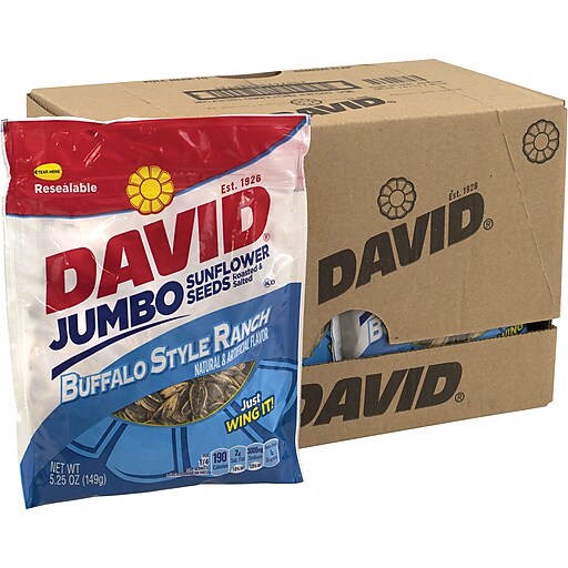 David Jumbo Seeds Buffalo Style Ranch, 5.25 oz, 12 Count at Staples
