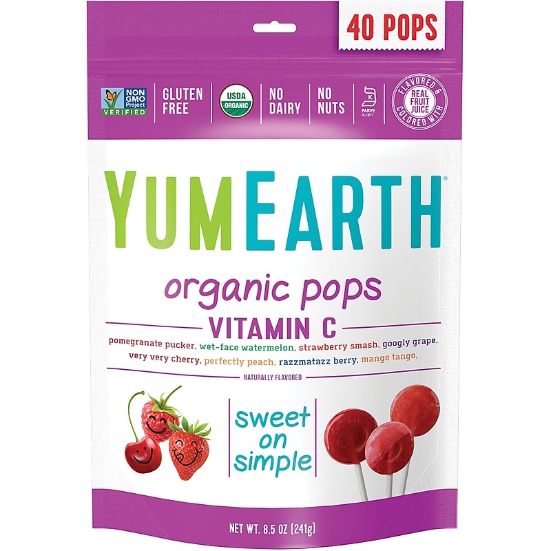 YumEarth Organic Lollipops, Assorted Flavors, 8.5 oz., (270-00024) image 1