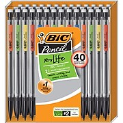 BIC Xtra-Life Mechanical Pencil, 0.7mm, #2 Medium Lead, 40/Pack (MPP40MJ-BLK)