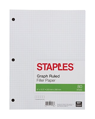 UPC 718103206983 product image for Staples Graph Ruled Filler Paper, 5x5, 8