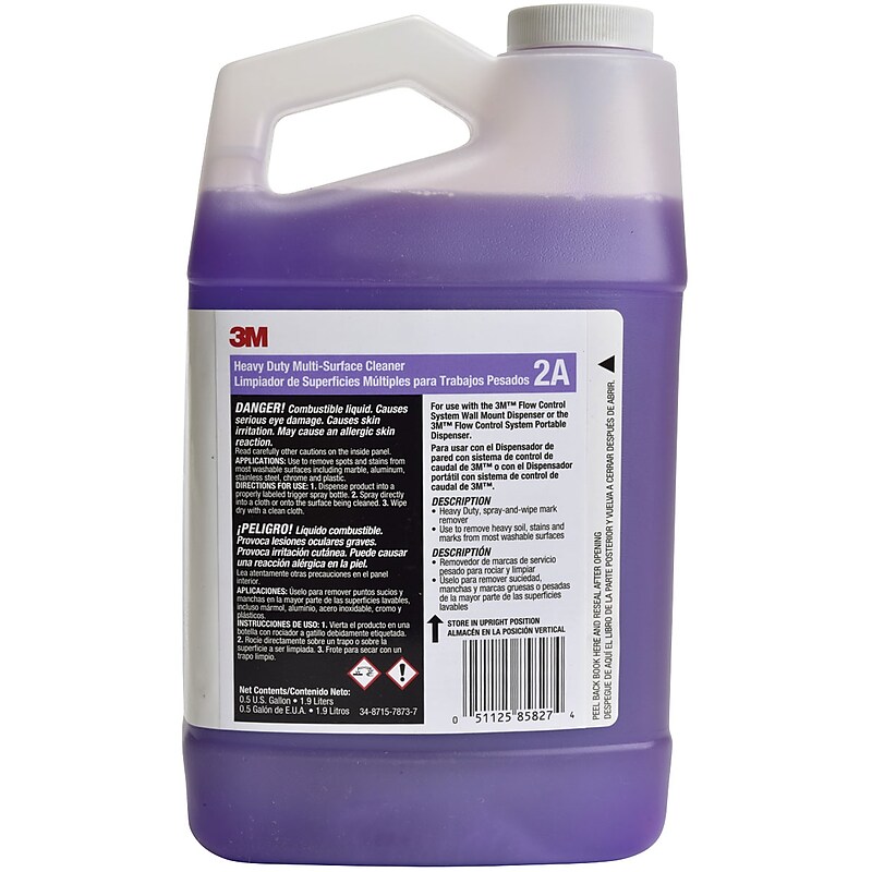 3M Heavy Duty Multi-Surface Cleaner Concentrate, 0.5 Gallon, 4/Case (2A) image 1