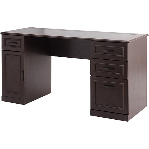 Staples Kendall Park Double Pedestal Desk, Cherry (52105) Staples