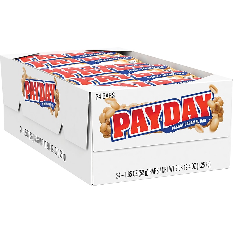 Payday Peanut Caramel Chewy Candy Bars, 1.85 oz, 24/Box (HEC80723) image 1