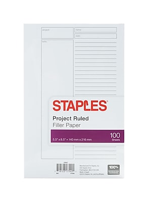 UPC 718103175401 product image for Staples Project Ruled Filler Paper, 5-1/2