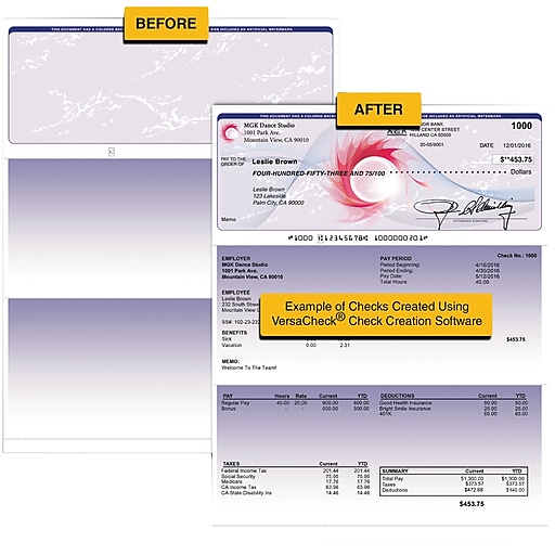 VersaCheck Security Business Check Refills: Form #3000 Business Standard - Wh