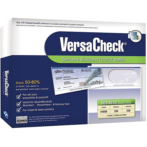 Versacheck Security Business Check Refills Form 1000 Business