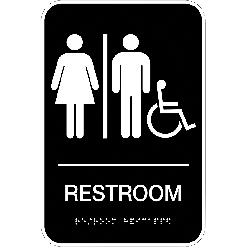 Cosco® ADA Restroom Sign, 6" x 9" (9007) image 1
