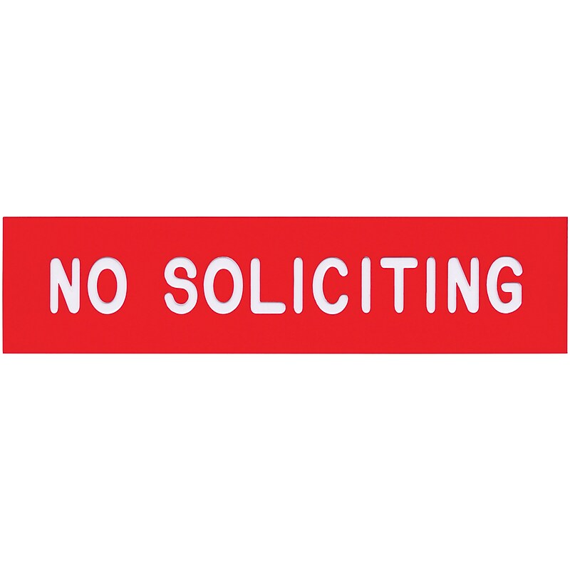 Cosco No Solicitors Sign, 2" x 8", Red (098001) image 1