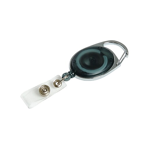 Staples® 41793CC Carabiner Badge Reel, Smoke, 2/Pack at Staples