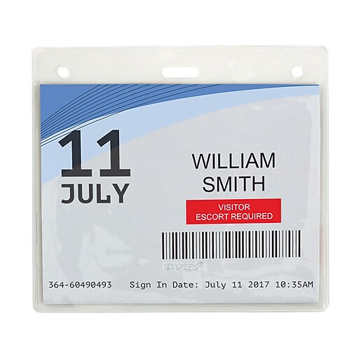Staples® Horizontal ID Badge Holder, Clear at Staples