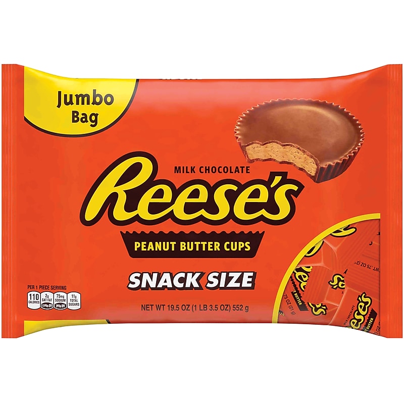 Reese's Snack Size Milk Chocolate Peanut Butter Cups, 19.5 oz. (246-00012) image 1