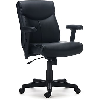 Staples Traymore Ergonomic Faux Leather Swivel Computer and Desk Chair, Black (59425-CC)