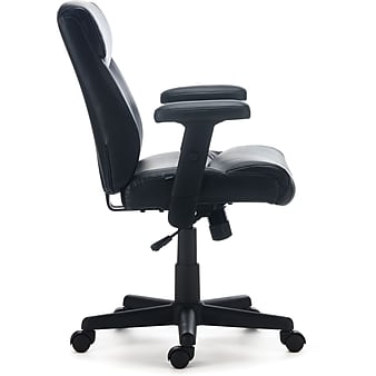 Staples Traymore Ergonomic Faux Leather Swivel Computer and Desk Chair, Black (59425-CC)