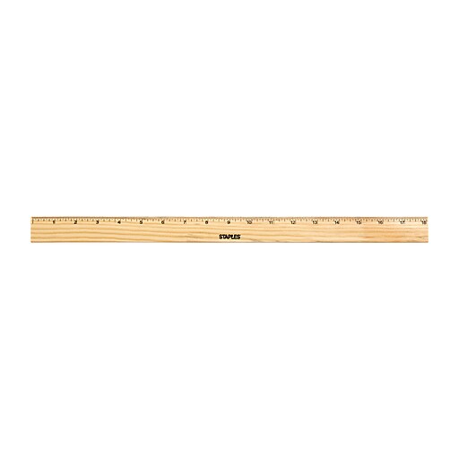Staples Beveled Wood Ruler 18" (51904) at Staples