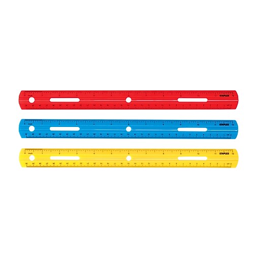 Staples 12" Plastic Ruler, Assorted Colors (51884) at Staples