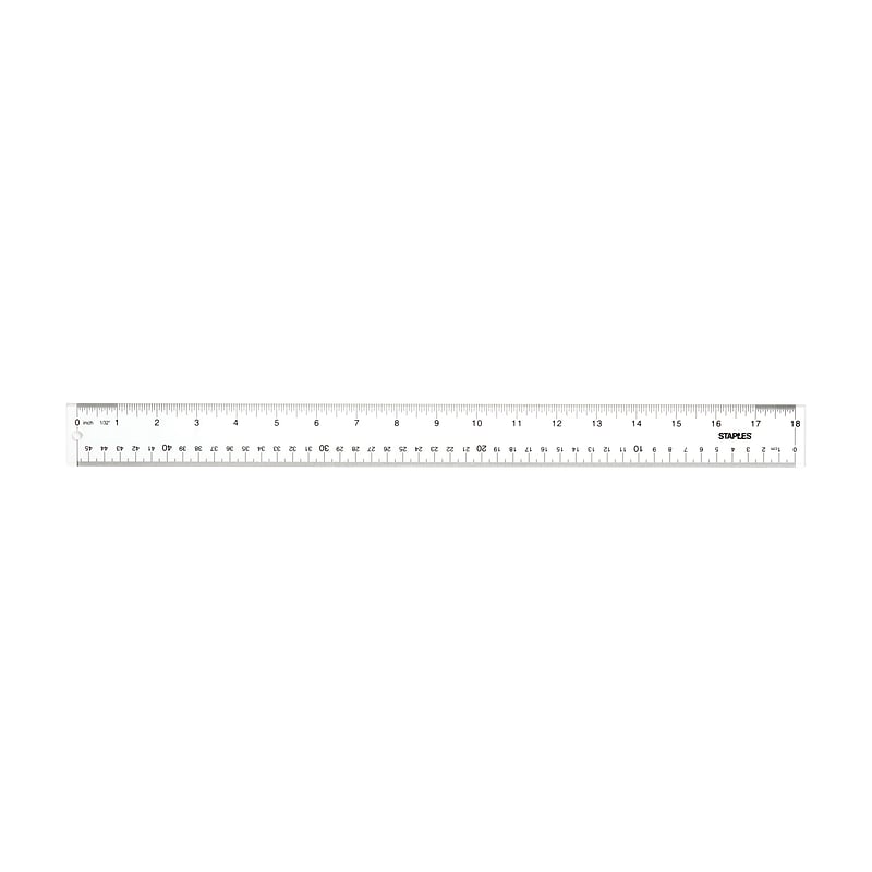 Staples 18" Transparent Acrylic Ruler, Clear (51894) image 1