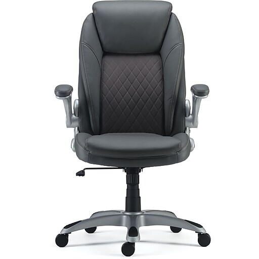 Staples Sorina Bonded Leather Chair, Gray (53253) Staples