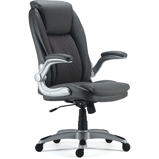Staples Sorina Ergonomic Bonded Leather Swivel Executive Chair, Grey  (53253)
