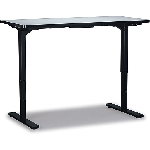 Staples Electric Sit Stand Adjustable Desk, Solid Gray (53110) Staples