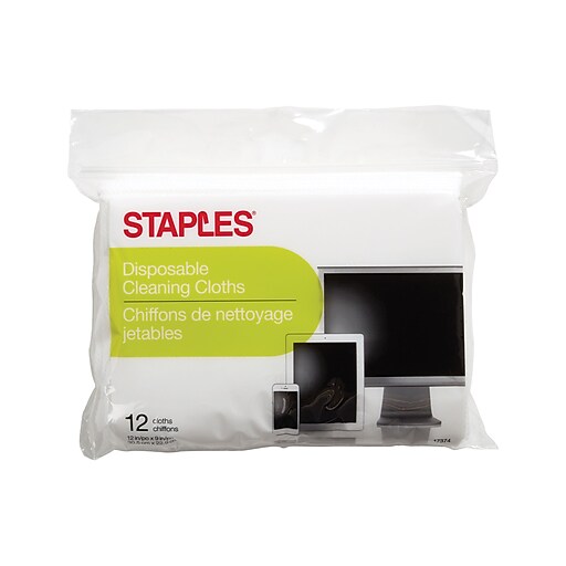 Staples Disposable Cleaning Cloths, 12/pk (17374) Staples