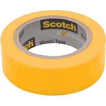 Scotch® Expressions Washi Tape, 0.59" x 10.91 yds., Yellow (C314-YEL)