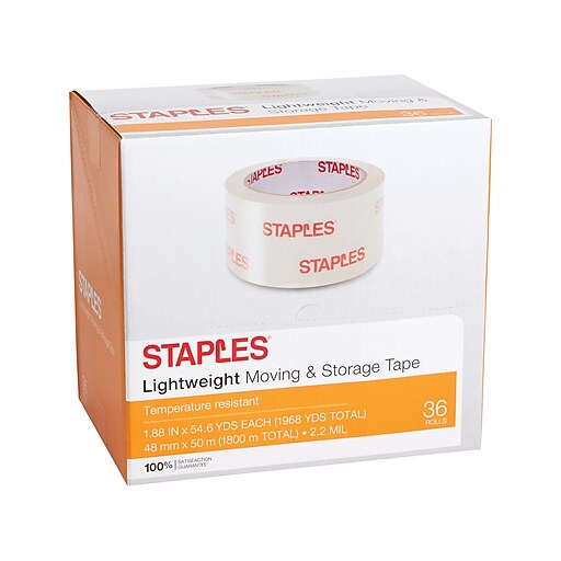 Staples Lightweight Moving and Storage Packing Tape, 1.88" x 54.6yds