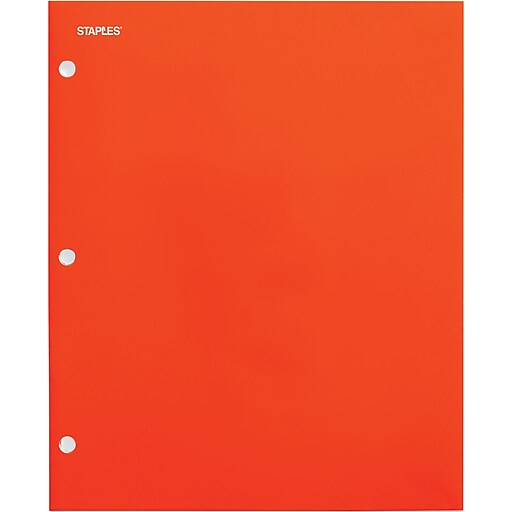 Staples® 4Pocket Paper Folder, Orange at Staples