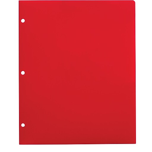Staples® 3Hole Punched 2Pocket Portfolios, Red (52803) at Staples