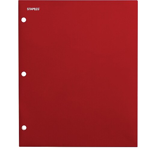 Staples 4Pocket Paper Folder, Red at Staples