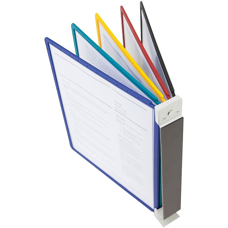 Durable VARIO Document Holder, 8.5" x 11", Wall Mounted, Top Loading, Multicolor Plastic (DBL576200) image 1