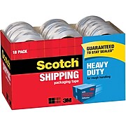 Scotch® Heavy-Duty Packing Tape, 1.88"W x 54.6 Yards, Clear, 18 Rolls (3850-18CP)