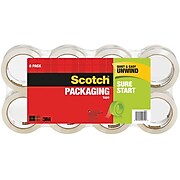 Scotch® Sure Start Shipping Packing Tape, 1.88" x 54.6 yds., Clear, 8 Rolls (3450-8)