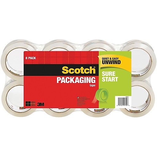 Sure Start Shipping Packaging Tape 1.88 Inches x 54.6 Yards 3 Rolls 3450 3 