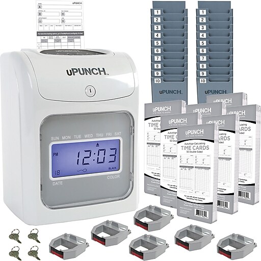 UB2000 uPunch™ Calculating Time Clock Bundle Staples