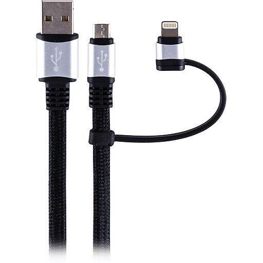 Staples Pro Series 2in1 Micro USB & Lightning™ Charge/Sync Cable at Staples