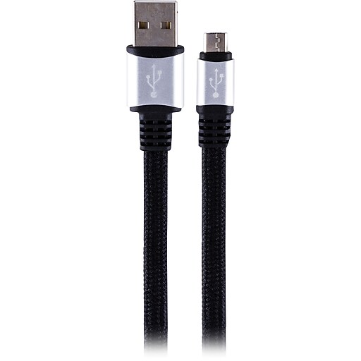 Staples 6.6' Pro Series Micro USB Charge/Sync Cable, Black Staples