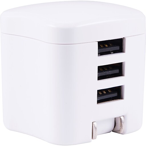 Staples 3Port USB Wall Charger, White at Staples